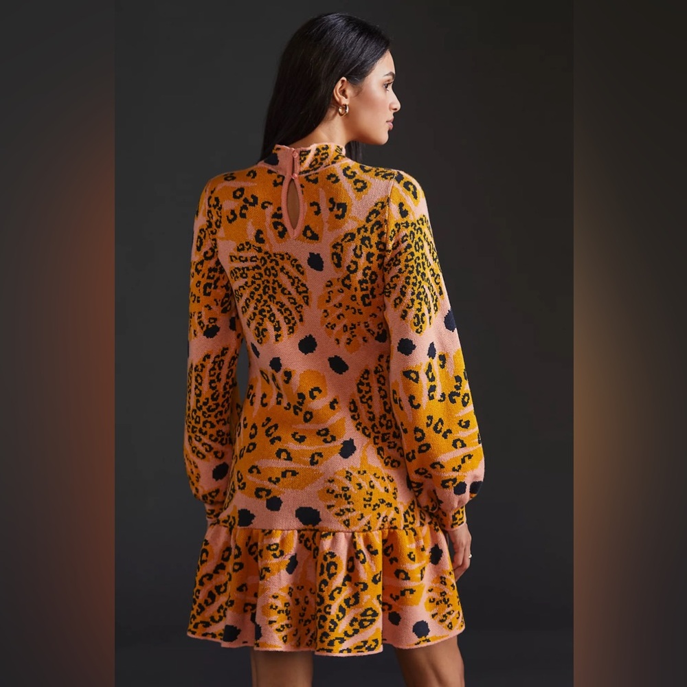 Anthropologie Farm Rio Palms Sweater Mini Dress XL - Picture 3 of 9